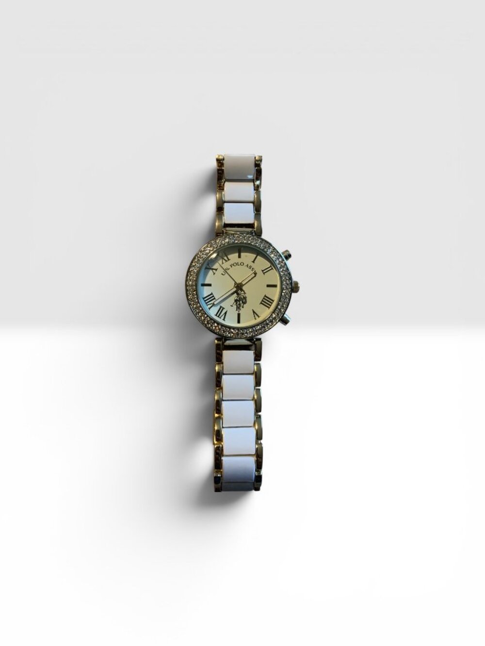 U.S. Polo Assn. Women's Gold-Tone Watch with Crystal Accents